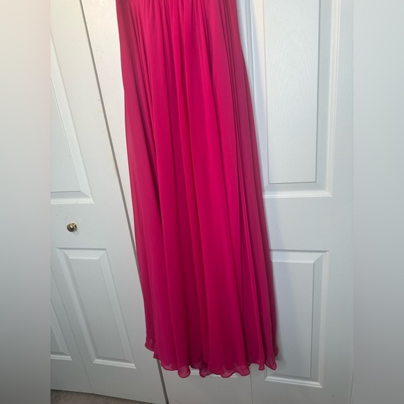 Blondie Nites strapless empire fuchsia chiffon dress size junior 5 - Picture 5 of 12